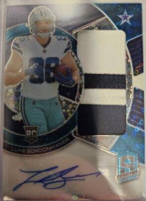 Luke Schoonmaker #18 Football Cards 2023 Panini Spectra Rookie Autograph Neon Blue