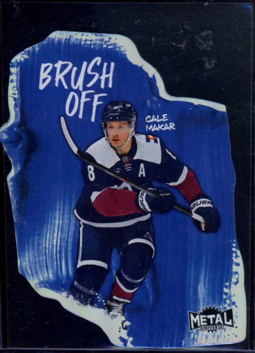 Cale Makar #28 2025 Skybox Metal Universe Brush Off Hockey