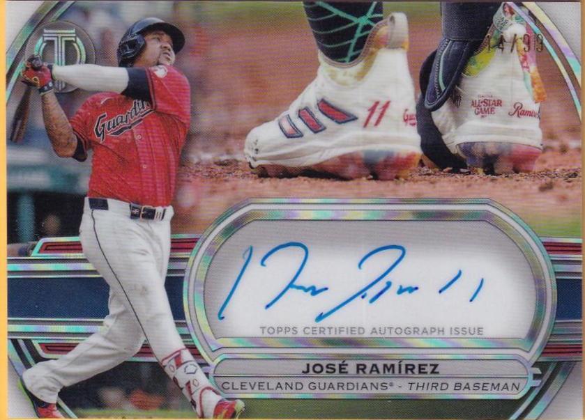 Jose Ramirez #TTC-JR Baseball Cards 2025 Topps Tribute to Cleats Autograph
