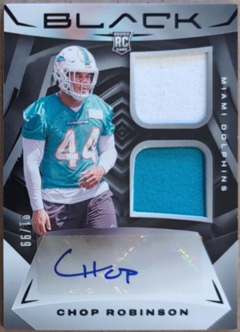Chop Robinson #RSM-39 Football Cards 2024 Panini Black Rookie Signature Materials