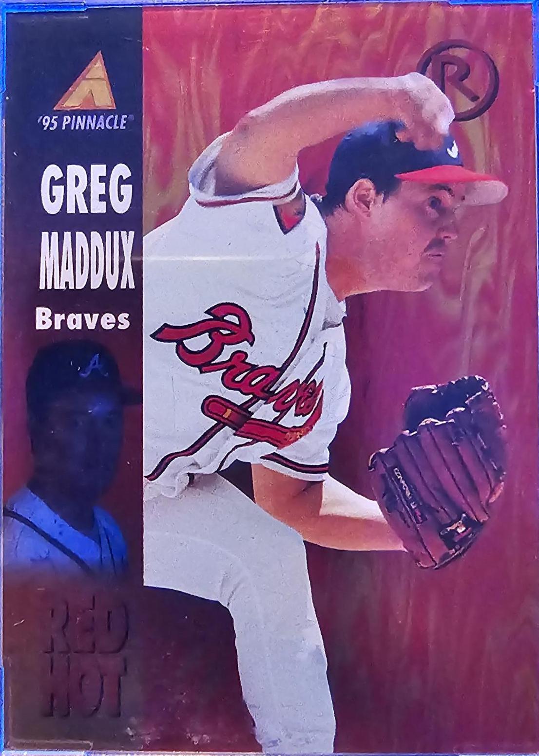 Greg Maddux #RH12 Baseball Cards 1995 Pinnacle Red Hot