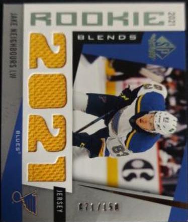 Jake Neighbours #RB-JN Hockey Cards 2021 SP Game Used Rookie Blends
