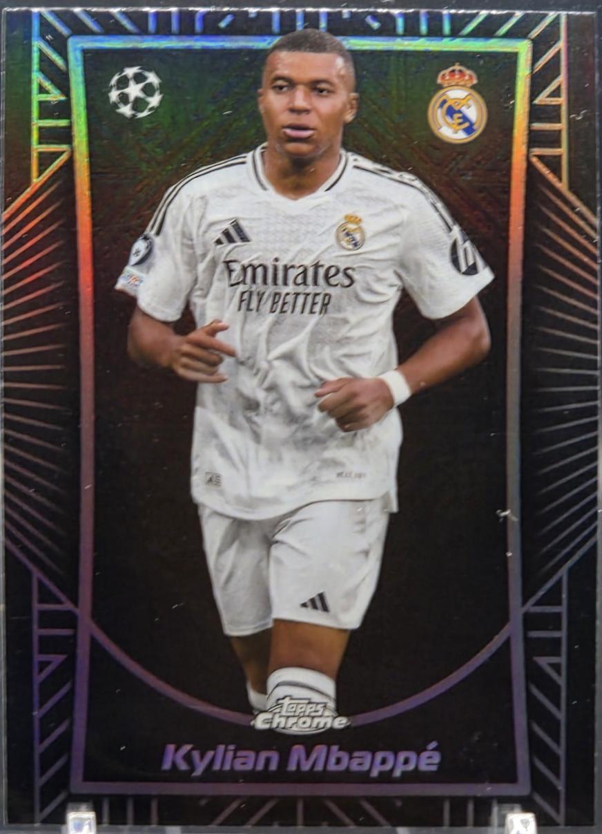 Kylian Mbappe #SE-14 Soccer Cards 2024 Topps Chrome UEFA Shadow Etch