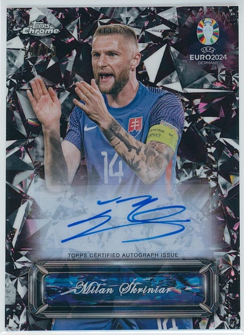 Milan Skriniar #SSA-MS Soccer Cards 2024 Topps Chrome Sapphire UEFA Euro Selections Autographs