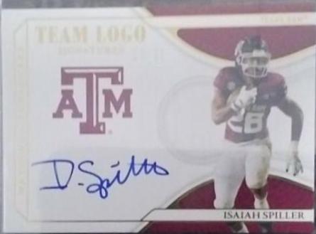Isaiah Spiller #TL-ISP Football Cards 2022 Panini National Treasures Collegiate Team Logo Signatures