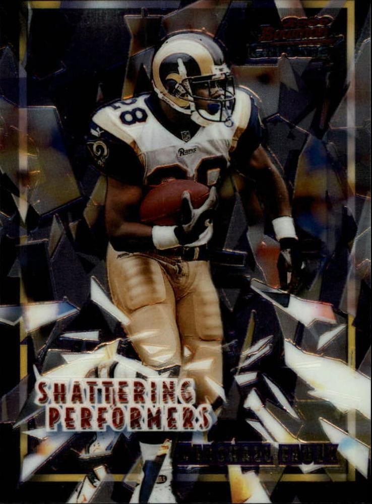 Marshall Faulk #SP9 Football Cards 2000 Bowman Chrome Shattering Performers