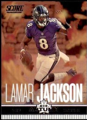 Lamar Jackson #4 Football Cards 2023 Panini Score Men of Autumn