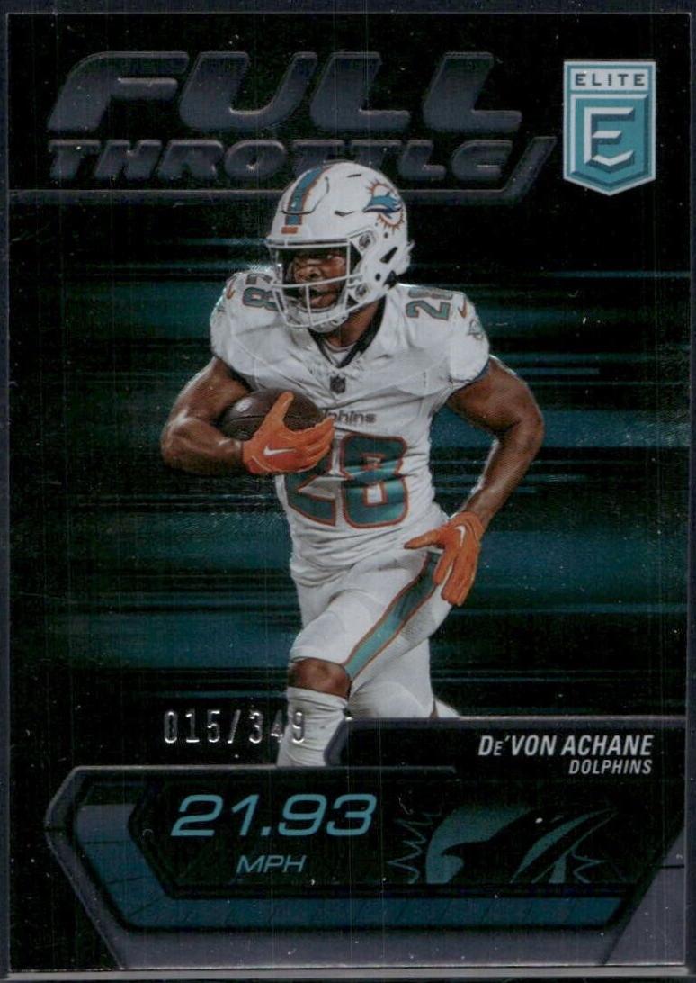 De'Von Achane #3 Football Cards 2024 Panini Donruss Elite Full Throttle