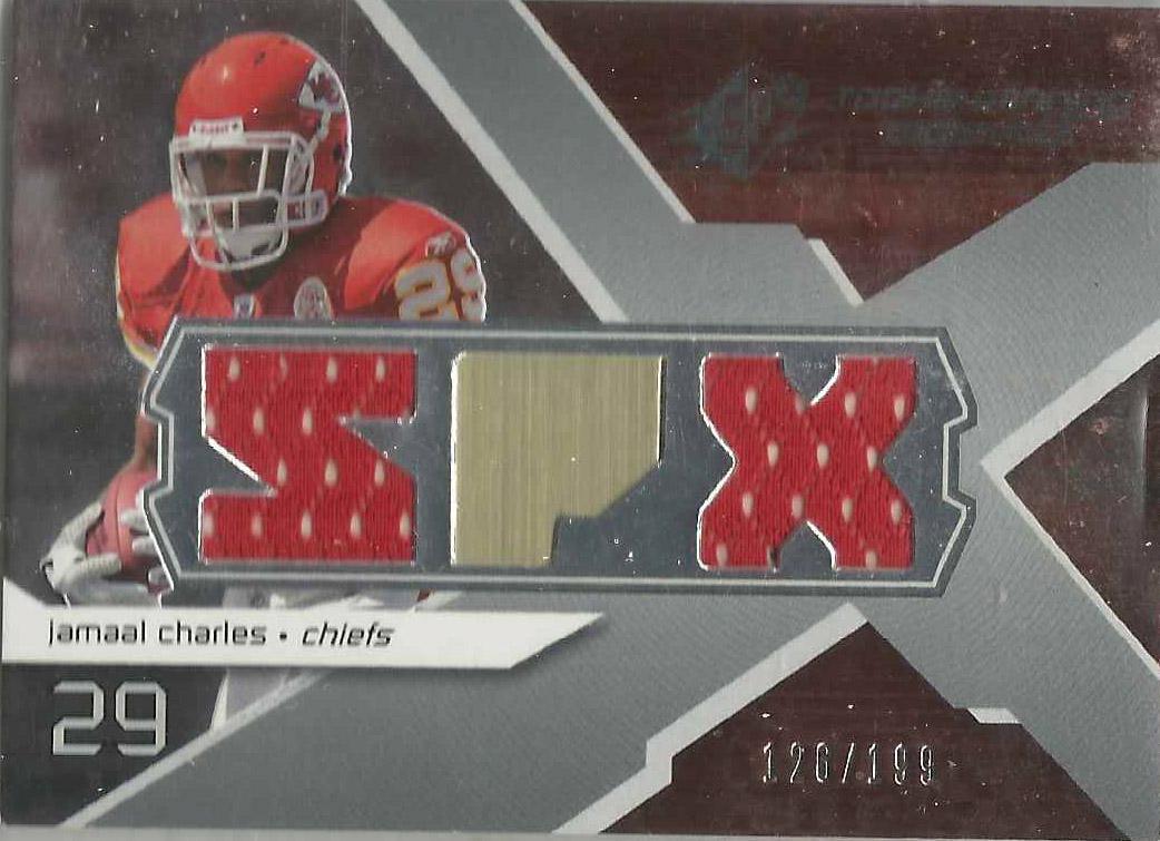 Jamaal Charles #RM-JC Football Cards 2008 Spx Rookie Materials