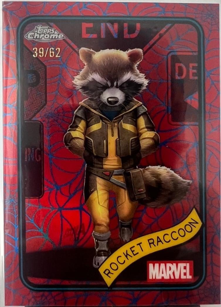 Rocket Raccoon Blue & Red Spider Web Refractor