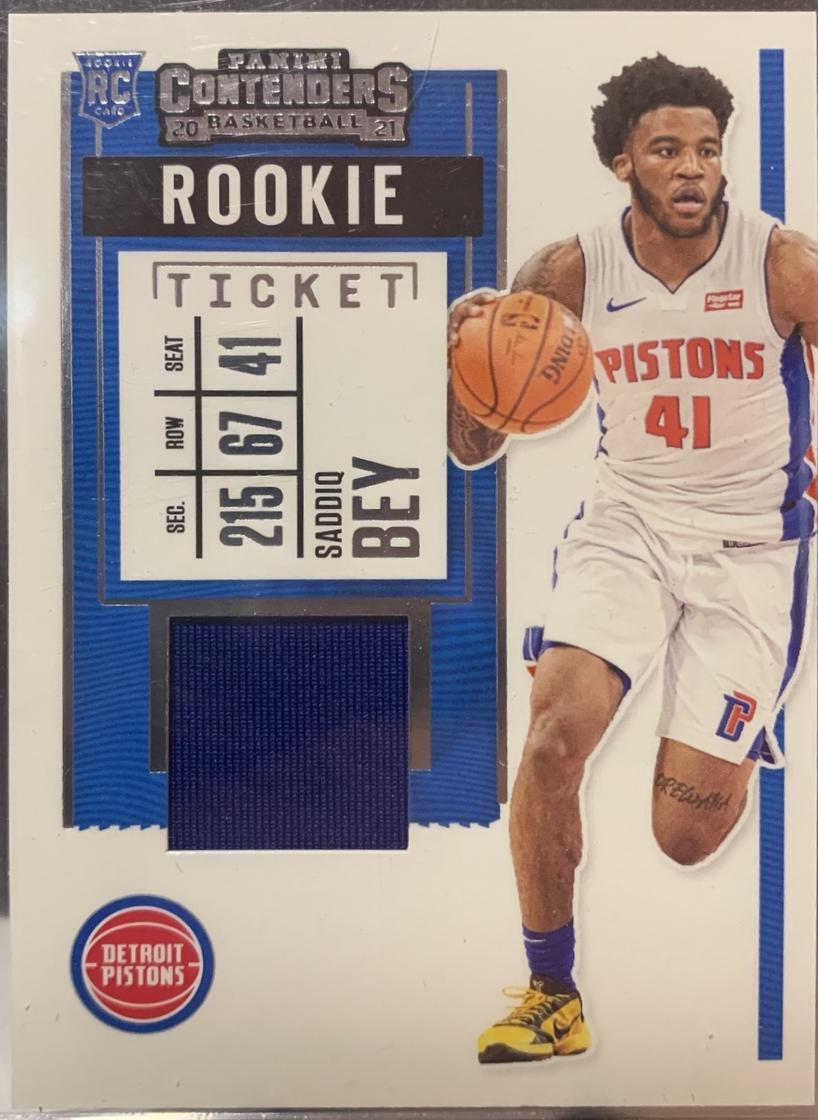 Saddiq Bey #RS-SDB 2020 Panini Contenders Rookie Ticket Swatch Basketball