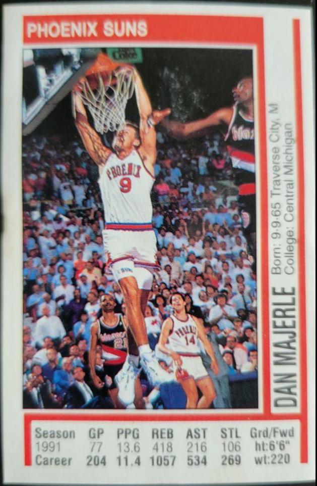 Dan Majerle #23 Basketball Cards 1991 Panini Sticker