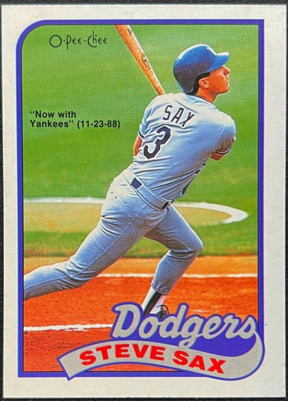 Steve Sax #40 Baseball Cards 1989 O Pee Chee