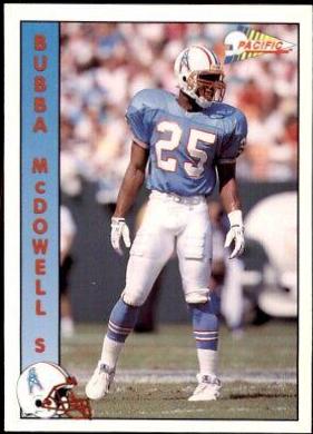 Bubba McDowell #109 Football Cards 1992 Pacific