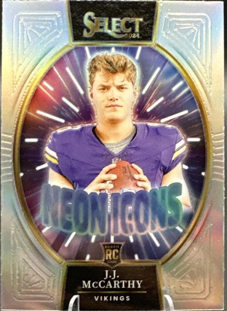 J.J. McCarthy #11 Football Cards 2024 Panini Select Neon Icons