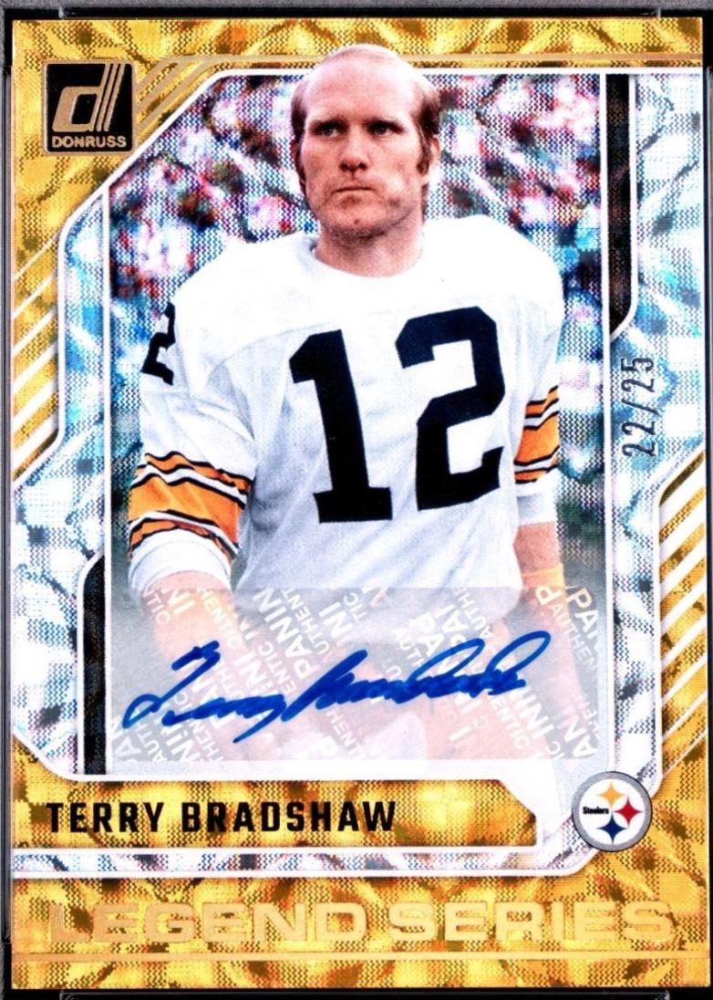Terry Bradshaw #1 Football Cards 2024 Panini Donruss The Legends Series Autograph