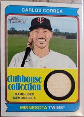 Carlos Correa #CCR-CC Baseball Cards 2023 Topps Heritage Clubhouse Collection Relics High Number