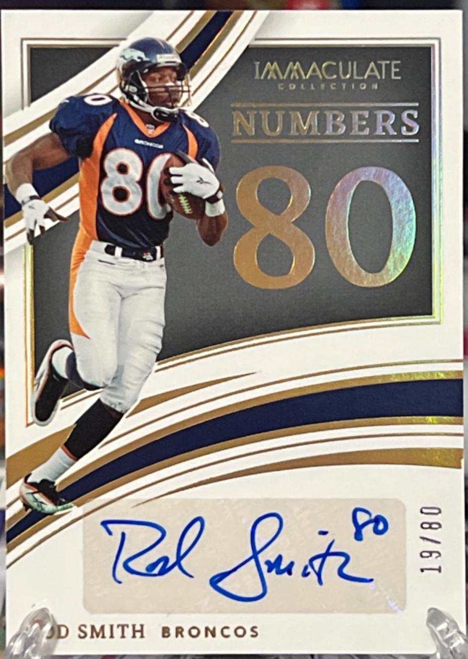 Rod Smith #NSI-RSM Football Cards 2022 Panini Immaculate Collection Numbers