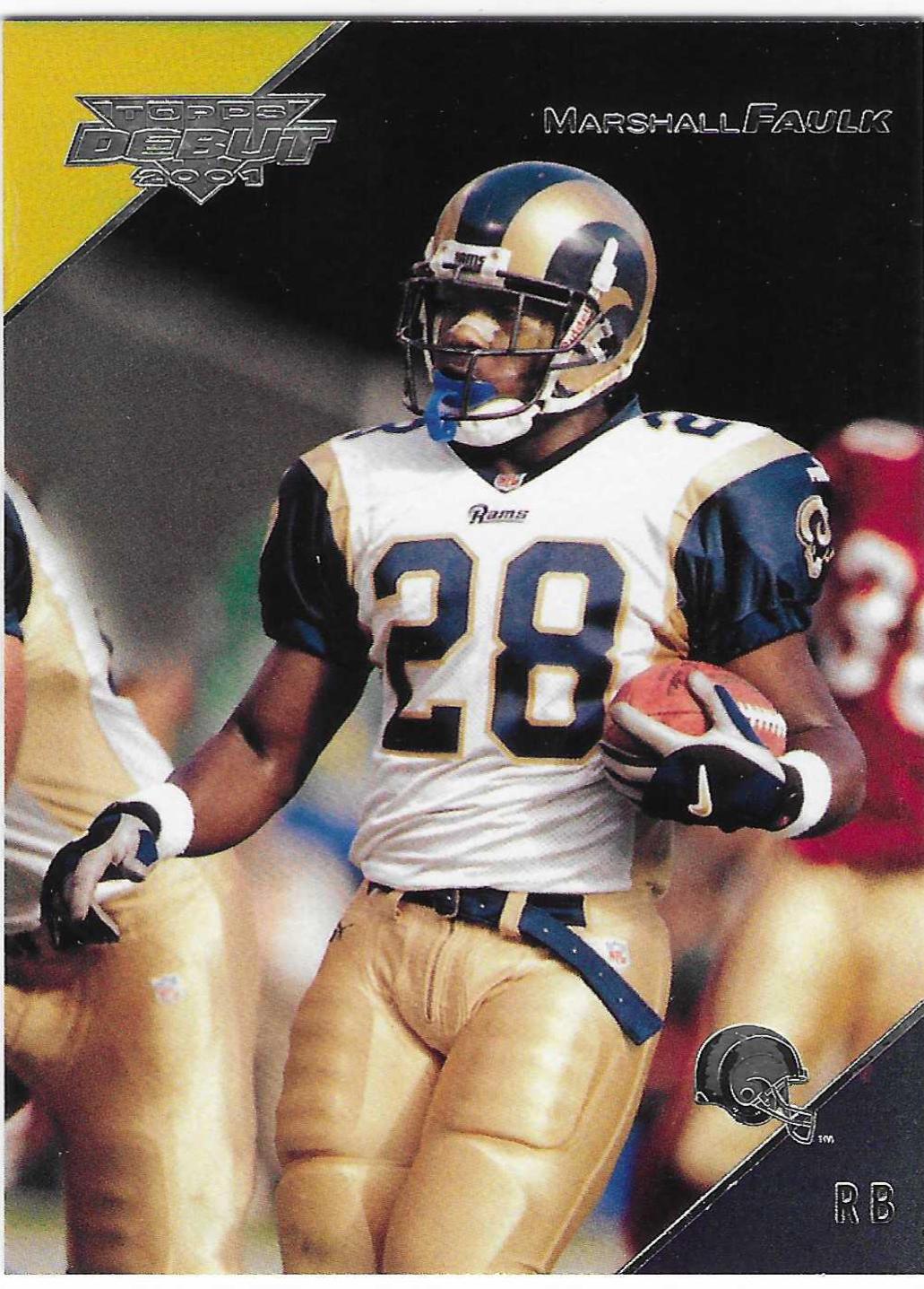 Marshall Faulk #1 Football Cards 2001 Topps Debut