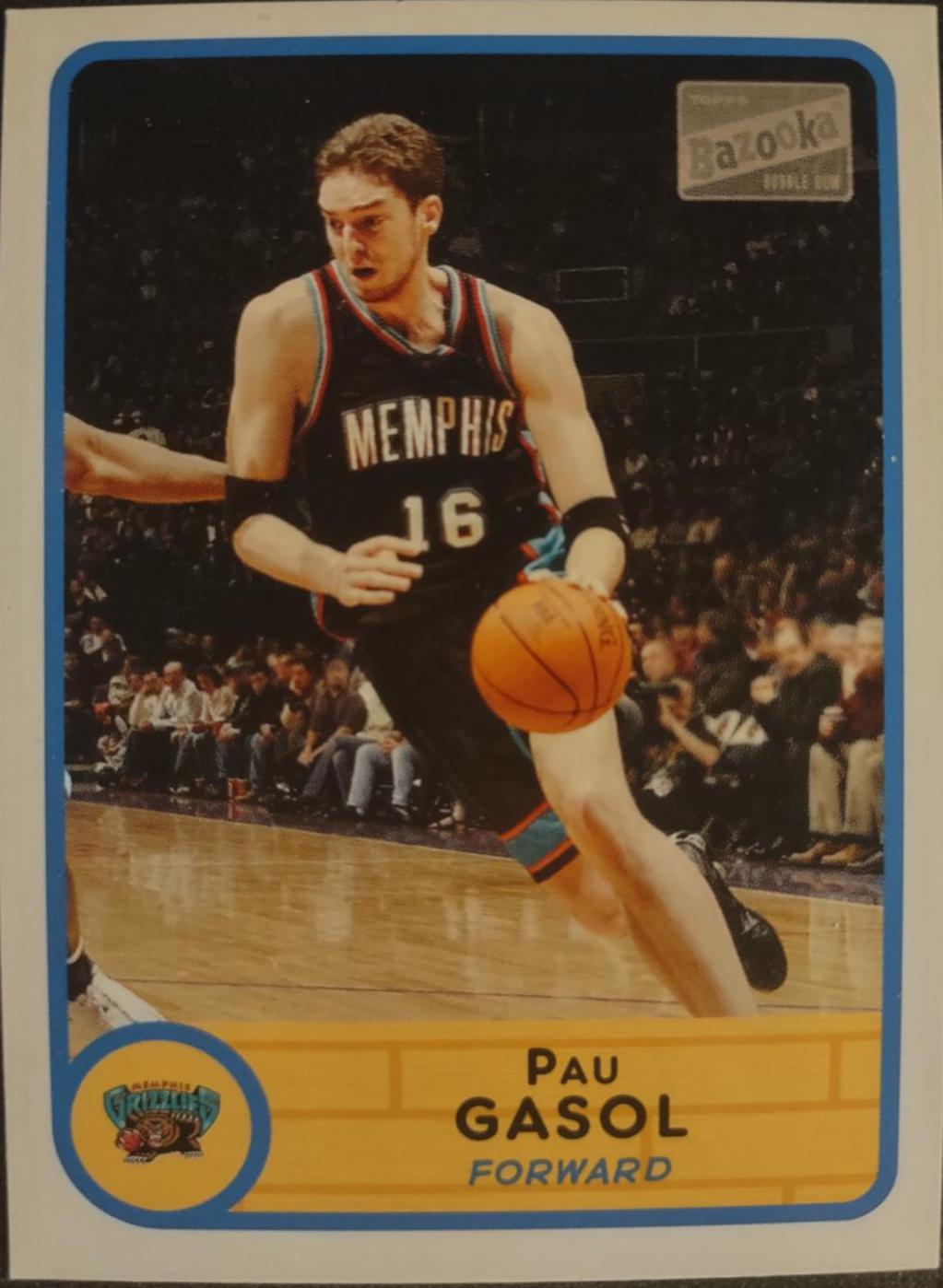 Pau Gasol (Home white uniform) #54 2003-04 Bazooka Basketball