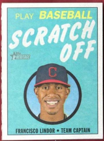 Francisco Lindor #12 Baseball Cards 2019 Topps Heritage 1970 Scratch Off
