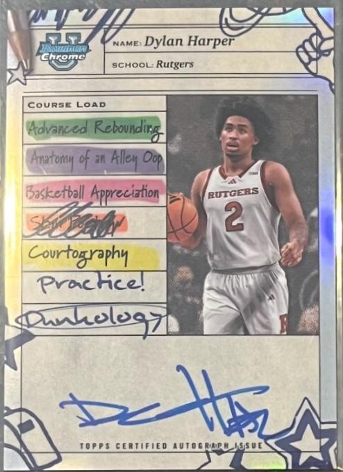 Dylan Harper #CLA-DH Basketball Cards 2024 Bowman Chrome University Course Load Autograph
