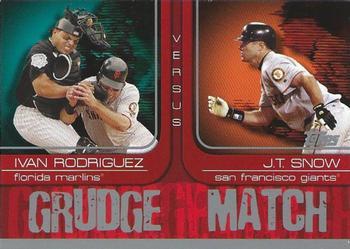 Ivan Rodriguez / J.T. Snow #GM8 Baseball Cards 2005 Topps Grudge Match
