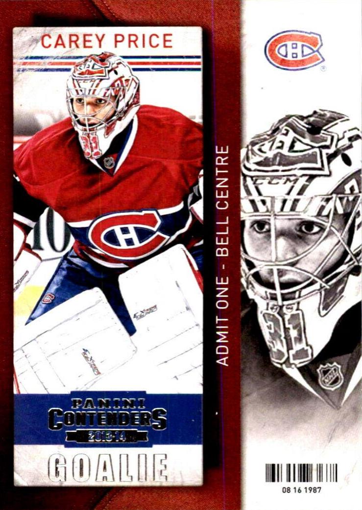 Carey Price #63 Hockey Cards 2013 Panini Contenders