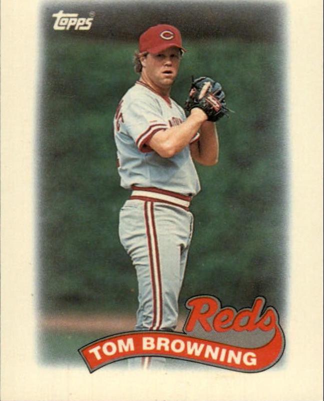 Tom Browning #6 Baseball Cards 1989 Topps Mini League Leaders