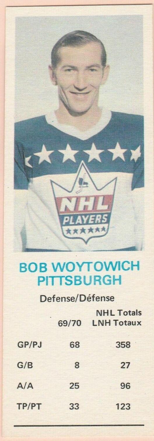 Bob Woytowich Hockey Cards 1970 Dad's Cookies