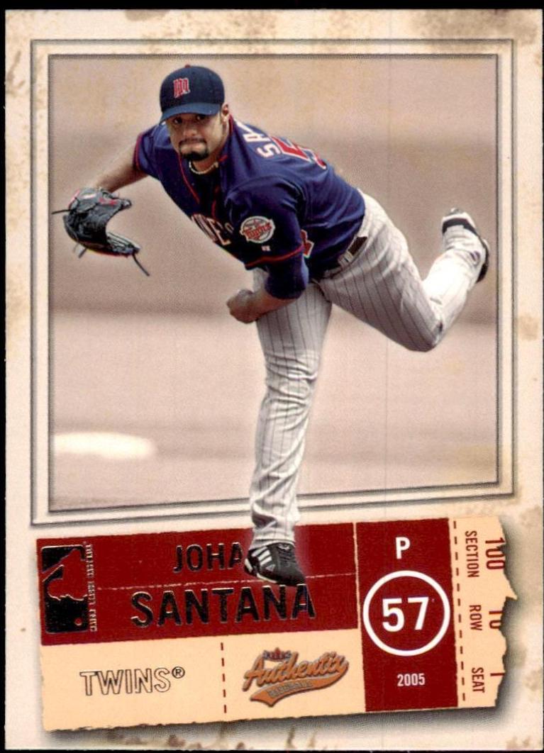 Johan Santana #34 Baseball Cards 2005 Fleer Authentix