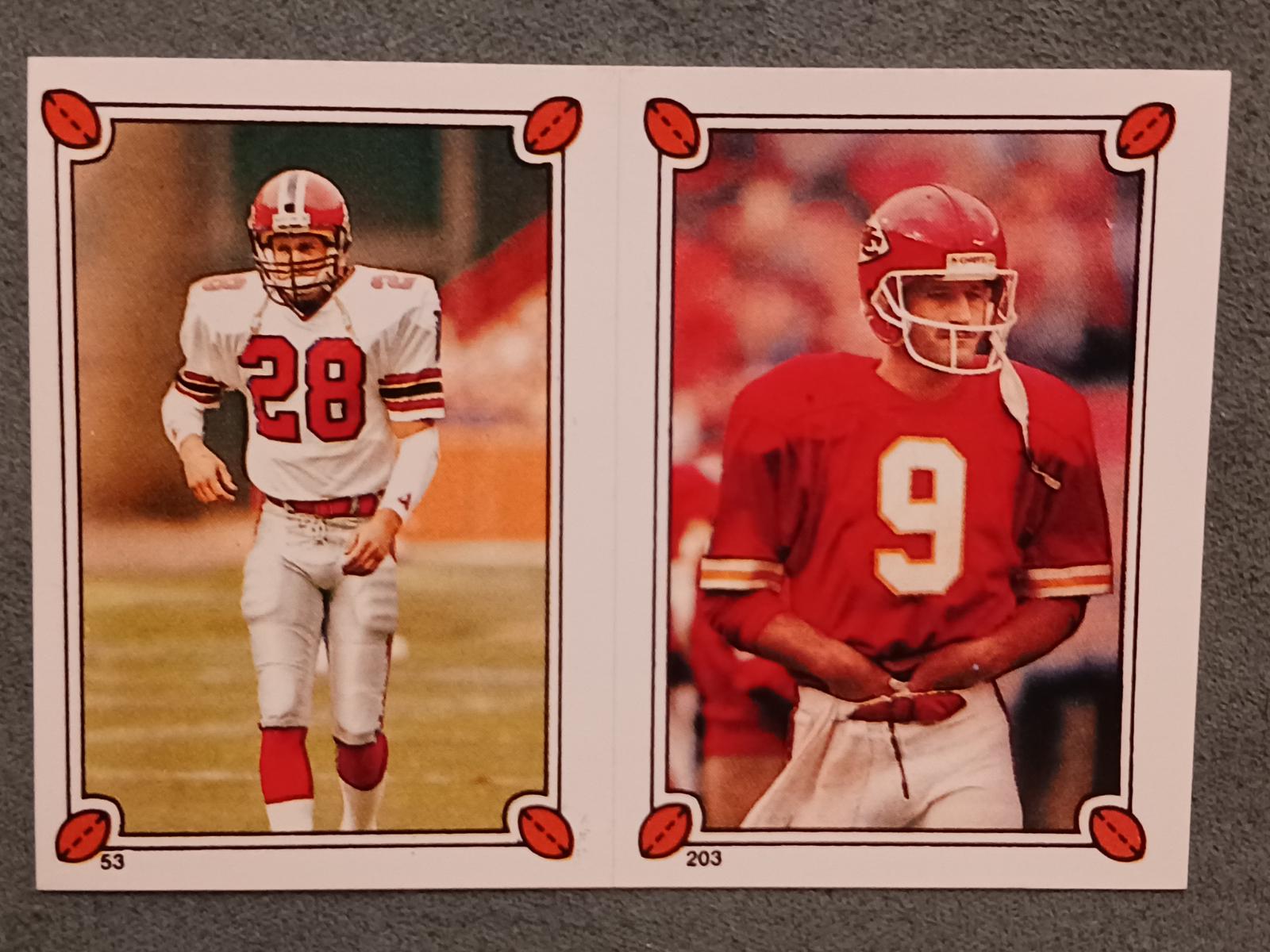 Bret Clark, Bill Kenney Football Cards 1987 Topps Stickers