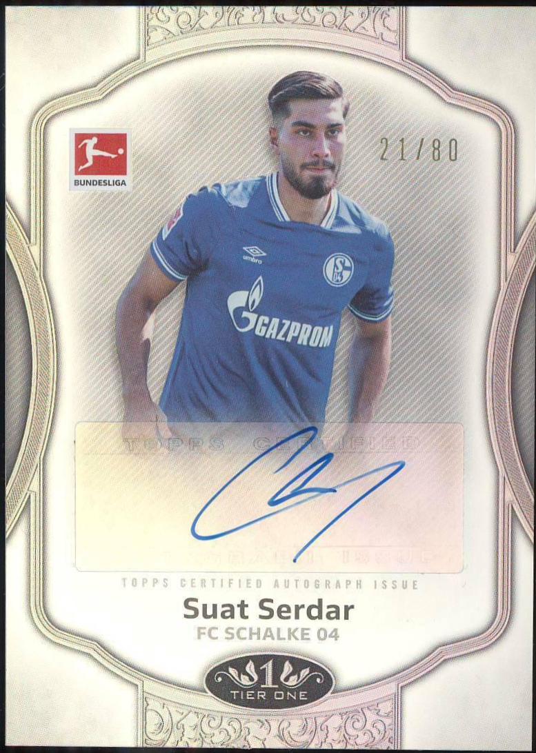 Suat Serdar #TO-SS Soccer Cards 2021 Topps Tier One Bundesliga Autographs