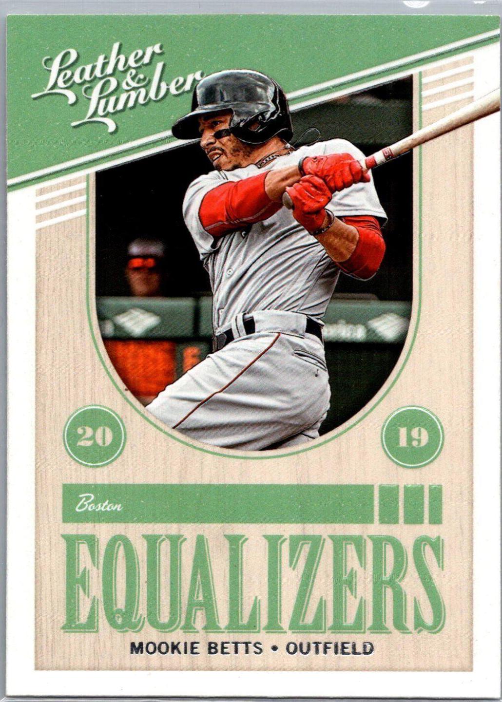 Mookie Betts #EQ-11 Baseball Cards 2019 Panini Leather & Lumber Equalizers