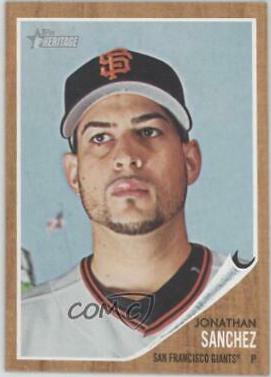 Jonathan Sanchez #71 Baseball Cards 2011 Topps Heritage