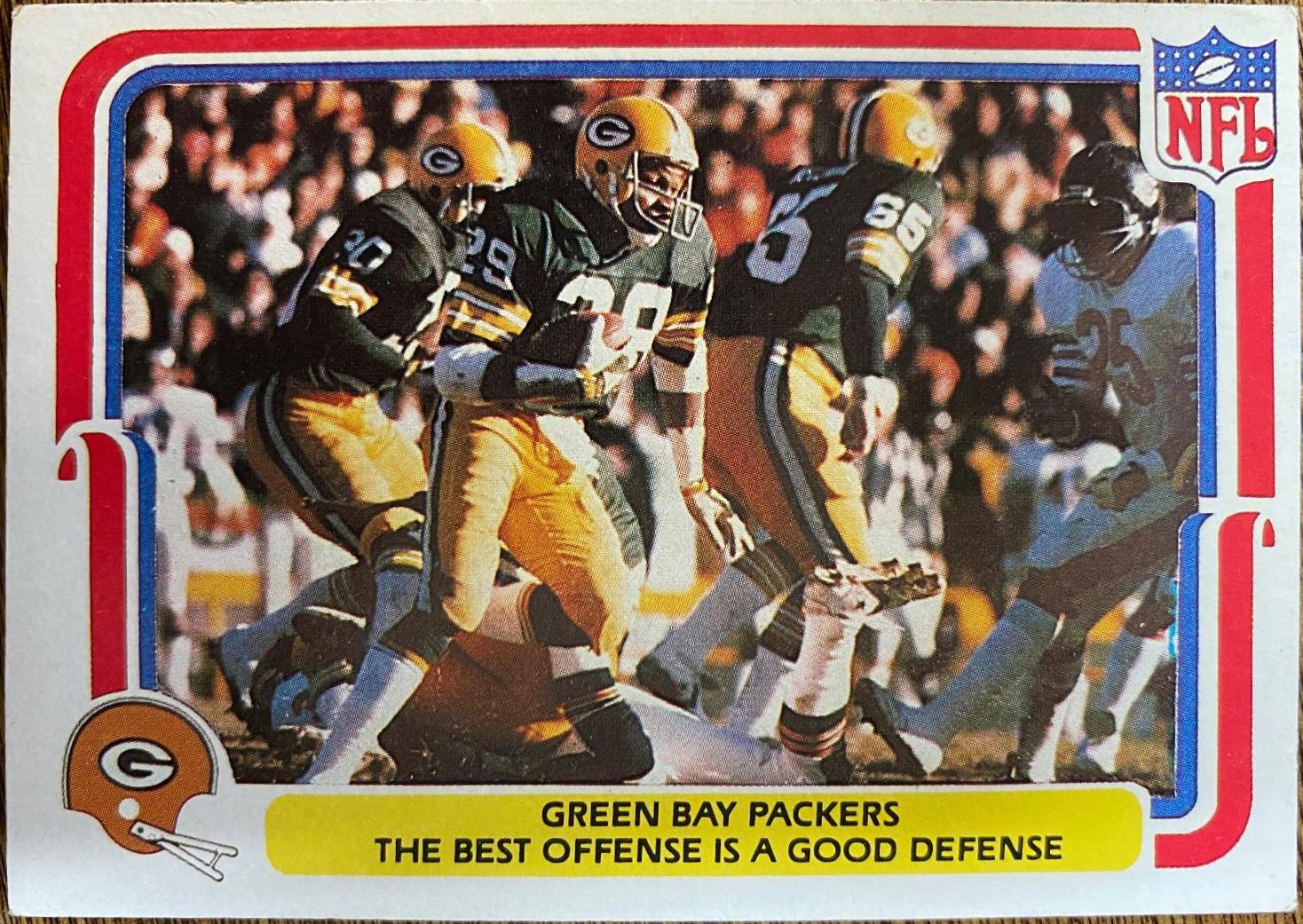 Green Bay Packers The Best Offense is A Good Defense #20 of 70 Football Cards 1980 Fleer Team Action