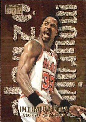 Alonzo Mourning #12 Basketball Cards 1996 Skybox Premium Intimidators