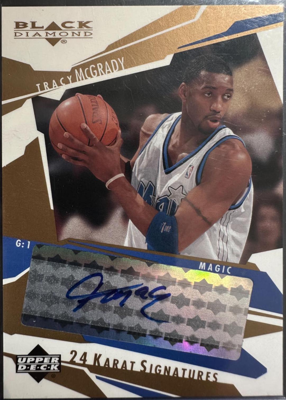 Tracy McGrady #TM Basketball Cards 2003 Upper Deck Black Diamond 24 Karat Signatures