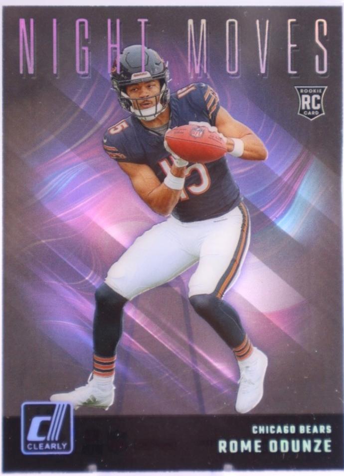 Rome Odunze #2 Football Cards 2024 Clearly Donruss Night Moves