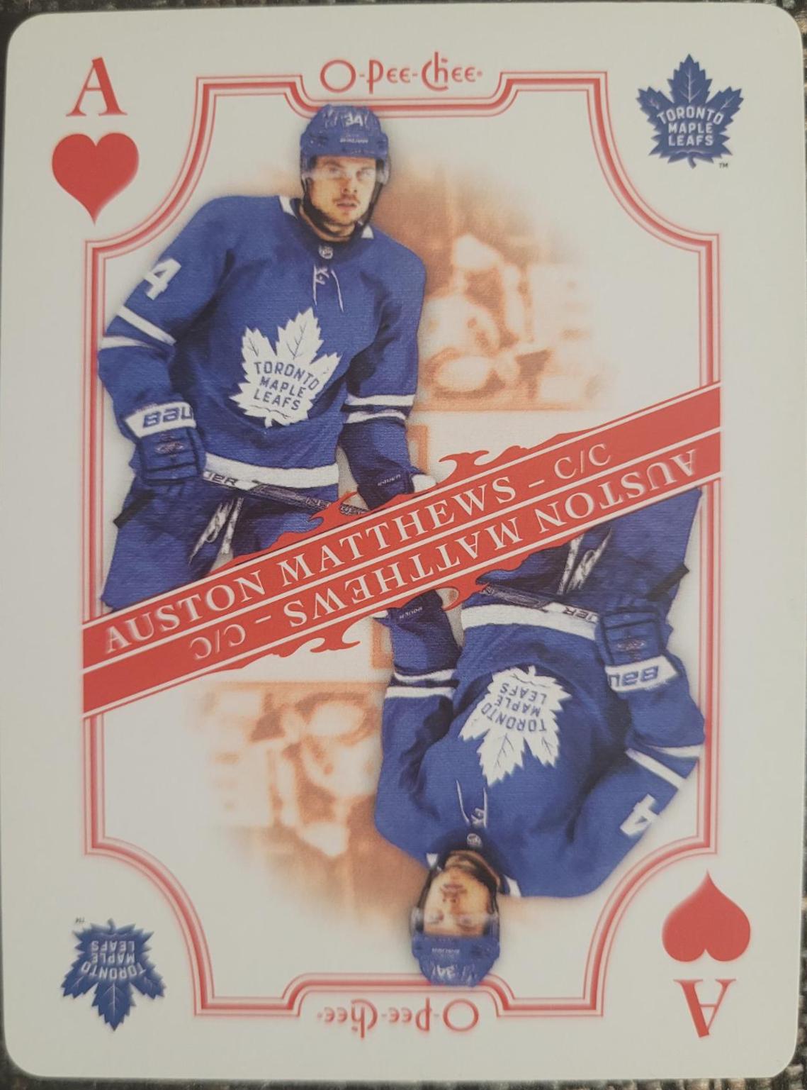Auston Matthews #Ace-Hearts Hockey Cards 2019 O-Pee-Chee Playing Cards