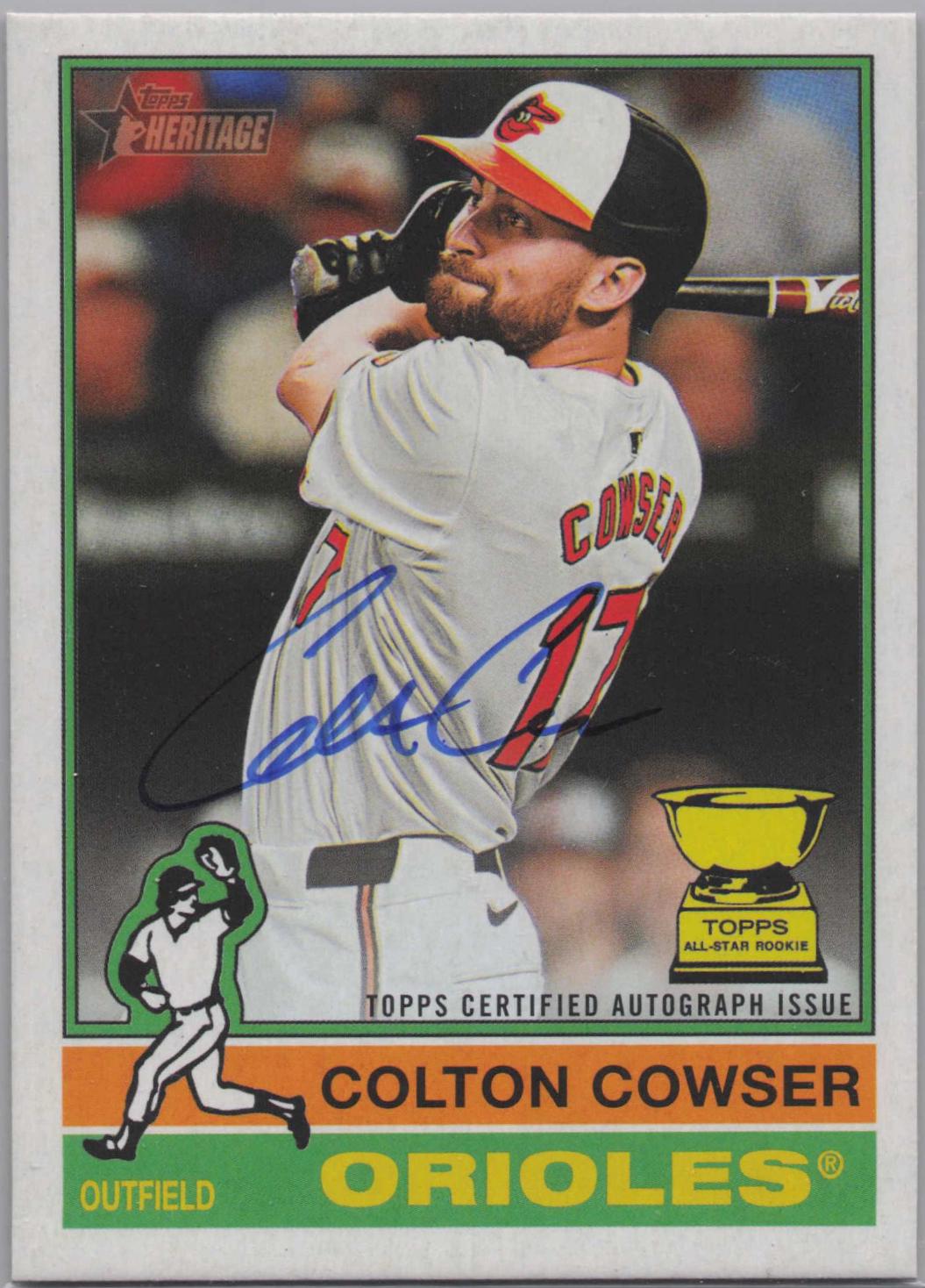 Colton Cowser #ROA-CC Baseball Cards 2025 Topps Heritage Real One Autograph