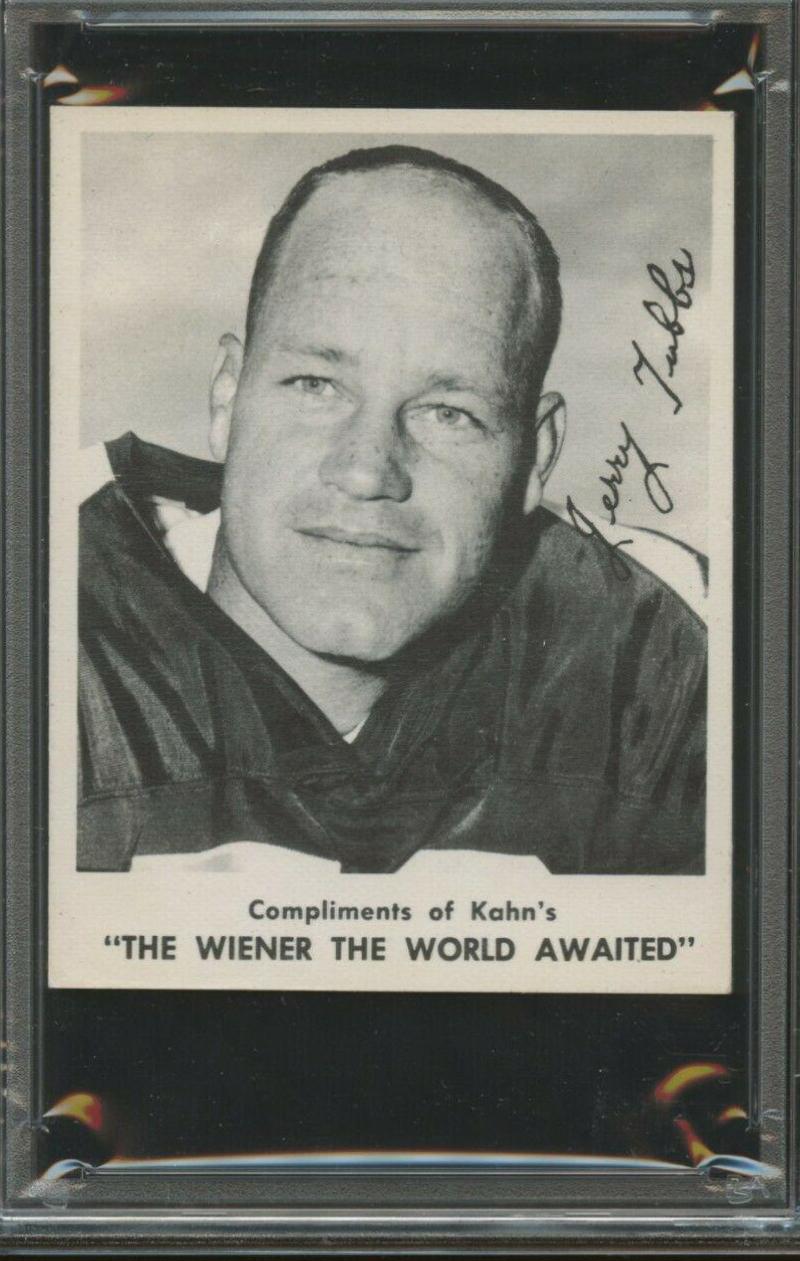 Jerry Tubbs Football Cards 1963 Kahn's Wieners