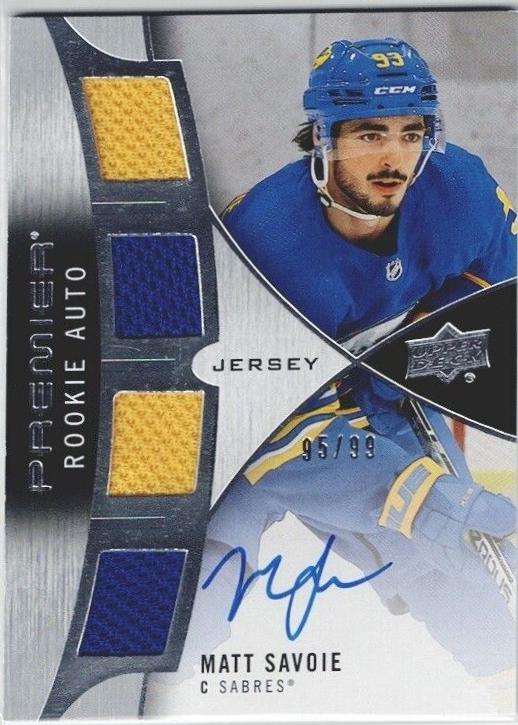 Matt Savoie #PRA-MS Hockey Cards 2023 Upper Deck Premier Rookie Auto Jersey
