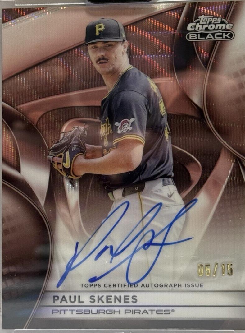 Paul Skenes #CBA-PS Baseball Cards 2025 Topps Chrome Black Autograph