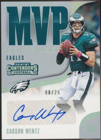 Carson Wentz Football Cards 2018 Panini Contenders MVP Autographs