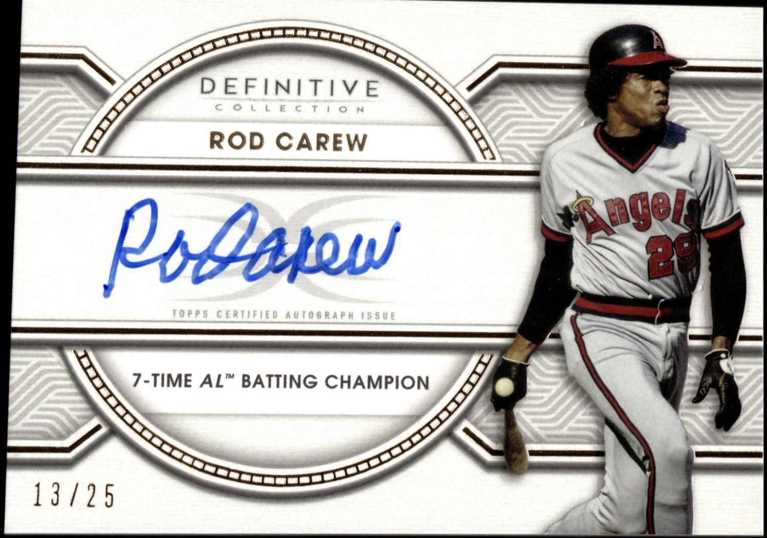 Rod Carew #LAC-RC Baseball Cards 2022 Topps Definitive Legendary Autograph Collection