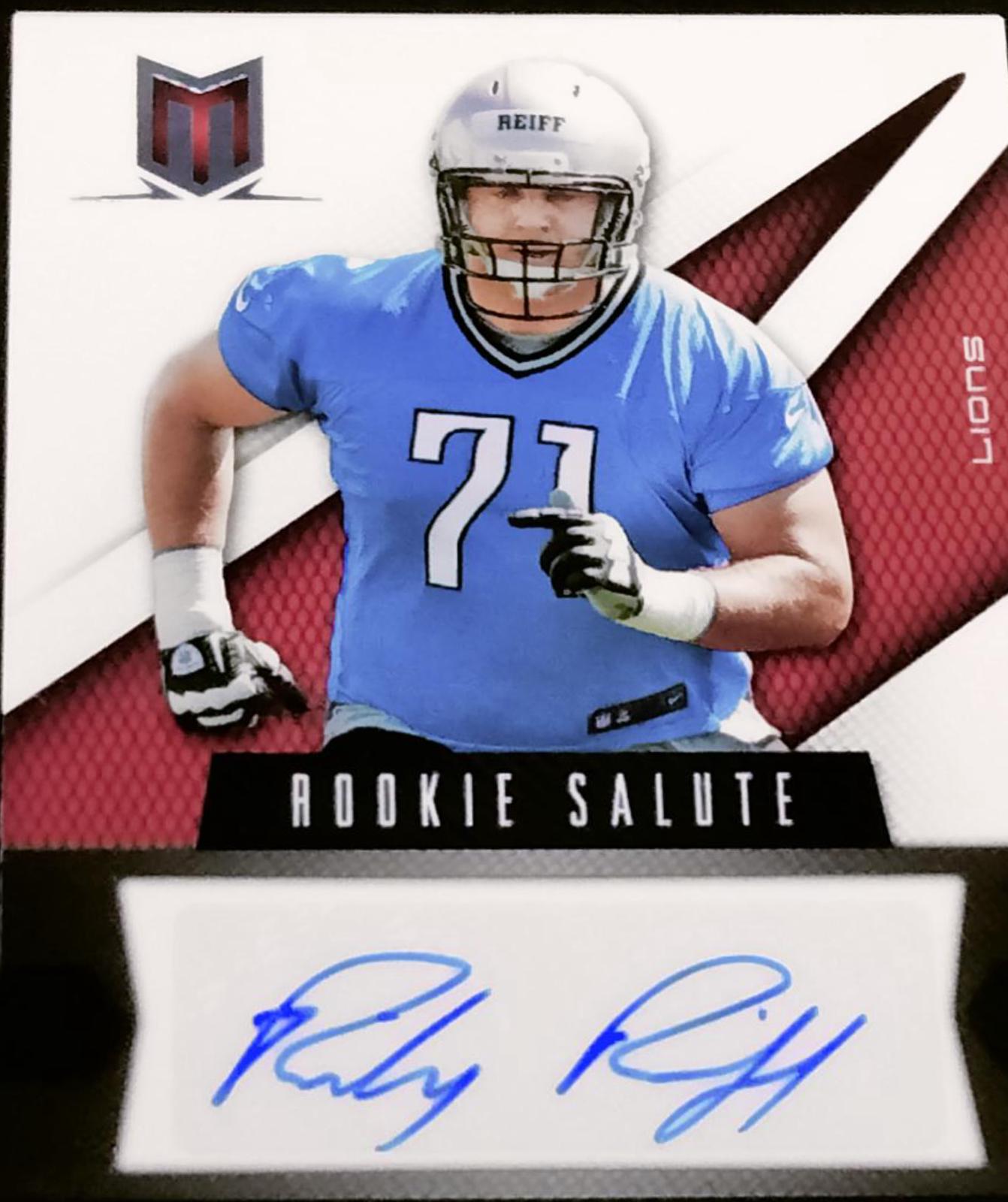 Riley Reiff #15 Football Cards 2012 Panini Momentum Rookie Salute Signatures