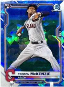 Triston McKenzie #6 Baseball Cards 2021 Bowman Chrome Sapphire