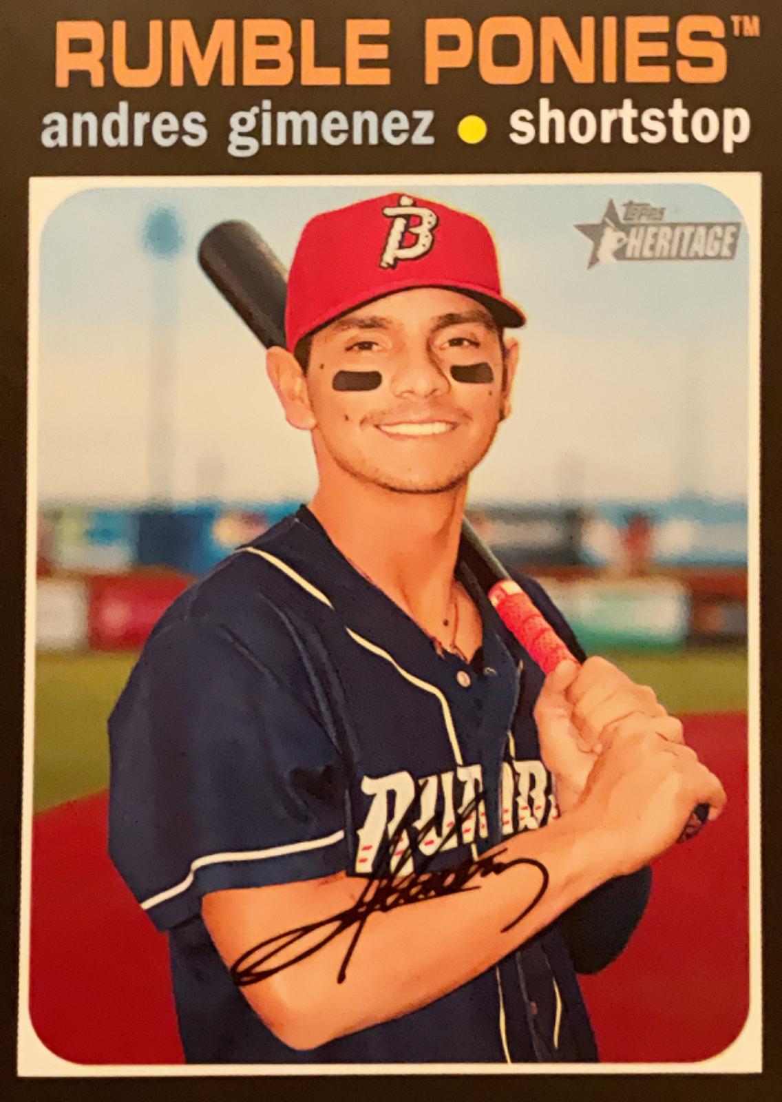 Andres Gimenez #57 Baseball Cards 2020 Topps Heritage Minor League