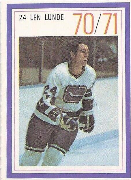 Len Lunde Hockey Cards 1970 Esso Power Players